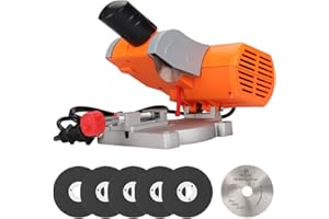 SI FANG Benchtop Cut-Off Saw Miniature Compound-Cutting, Mini Miter Chop Saw for Metal Wood Plastic Crafts Making Carbon Arrow Shafts Cutting, Max 45° Adjustable Small Electric Table Tool