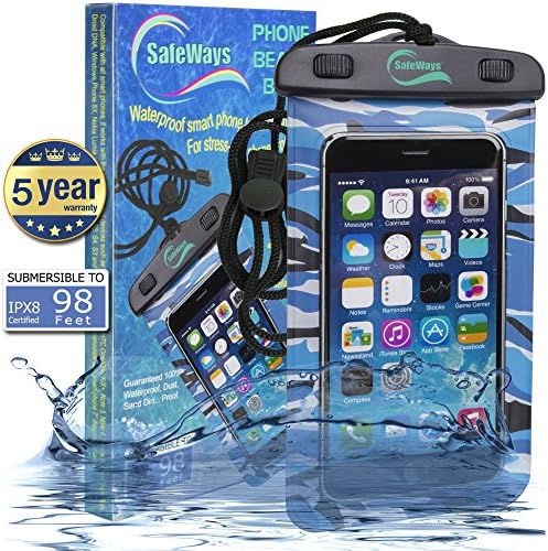 Waterproof Case for Phones - Incredibly Easy To Seal Securely - Compatible With All iPhone Models (including iPhone 6 Plus), Samsung, HTC, Sony, Nokia - All Phones/Phablets/iPods/Cameras Up To 7