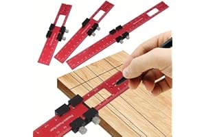 Precision Pocket Rule Metal Slide Stop Marking Ruler Metric Inch Measuring Working Scribing Measure Tools - Aluminum Alloy-30