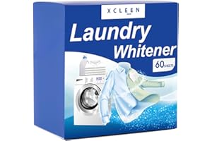 Xcleen Laundry Whitener Sheets 60 count, Chlorine Free, Fragrance Free Bleach for White Clothes, Safe for Use in All Washing Machines