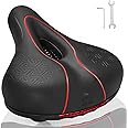 Zacro Bike Seat Comfort for Women Men, Wide Bicycle Seat Memory Foam Padded Soft Bike Cushion with Dual Shock Absorbing, Oversized Saddle Replacement Fit for Peloton Bike & Bike+, Outdoor Indoor Bike