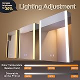 KWW LED Lighted Bathroom Medicine Cabinet Mirror Defogger Dimmer 3 Color Lights view 2