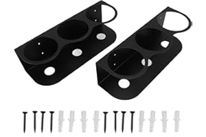 2PCS Iron Wall Mounted Spray Can Holder Rack, 3 Spray Bottles Storage Organizer for Garage and Workspace, Black Powder Coated