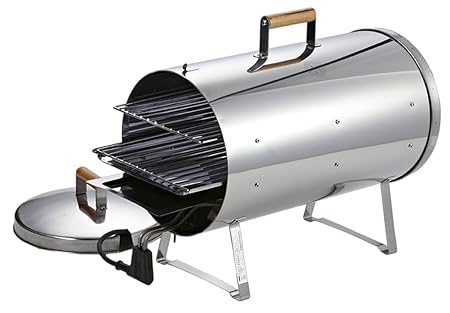 MUURIKKA - Tischräucherofen aus poliertem Chrom-Edelstahl - 28 cm Durchmesser - SET mehrteilig