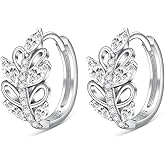 Leaf Earrings for Women Sterling Silver Leaf Earrings Huggie Hoop Jewelry Summer Fall Gifts