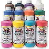 S&amp;S Worldwide W18 Color Splash! Liquid Tempera 16 oz. Assortment (Pack of 12)