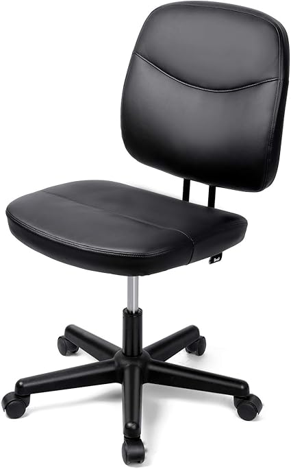 Besit Chaise De Bureau Ergonomique Fauteuil De Bureau Assise Pu Large Hauteur Reglable 82 94cm Chaise Pivotant Sans Accoudoir Capacite 125kg Amazon Fr Cuisine Maison