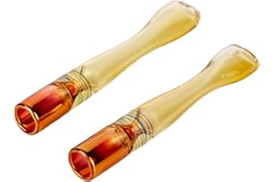 SPRING.RDUS 2 PCS 3 Inch long Handmade Golden Borosilicate Glass Tube 11mm 0.4IN OD, 9mm 0.35 ID Glass Blowing Stem Steam Tube