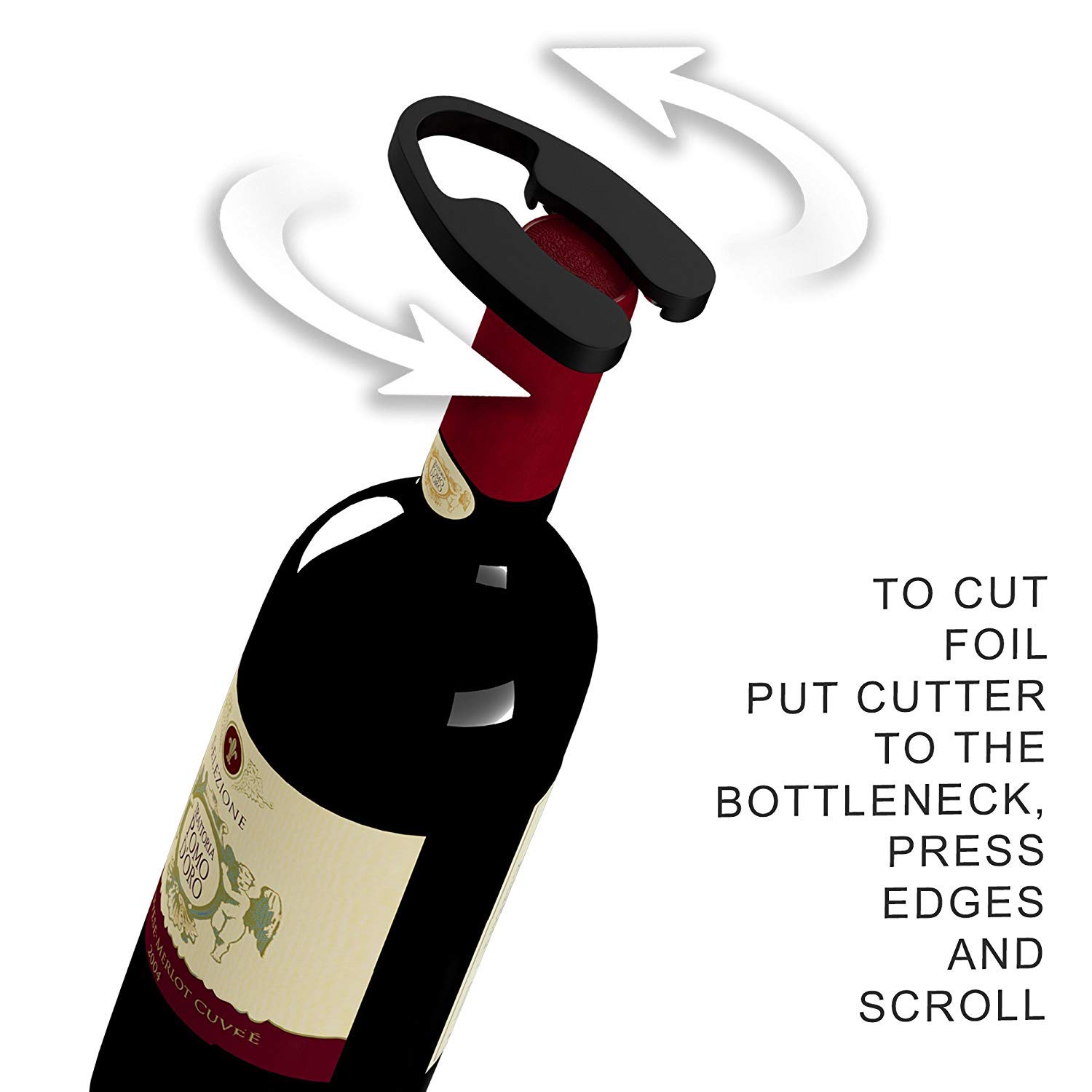 Iwine Electric Wine Opener, Wine Corkscrew Stainless Steel Bottle Opener,Removable Foil Cutter (Silver)