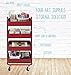 ECR4Kids 4-Tier Metal Rolling Utility Cart - Heavy Duty Mobile Storage Organizer, Red