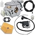 Leopop Rancher 55 51 Carburetor Ignition Coil Kit for Husqvarna 51 55 50 Chainsaw Replace WT-170-1 WT-170 503281504 with Air Filter Fuel Line Spark Plug Parts for Rancher EPA Chainsaw Engine