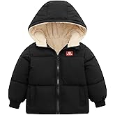 LAVIQK 1-7 Years Baby Boys Girls Toddlers Winter Coats Hooded Puffer Jacket Down Snow Jacket Warm Fleece Coat Solid Outerwear