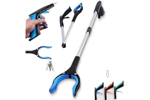 DROGLPHY 32" Grabber Reacher Tool, Foldable Reacher Grabber Pickup Tool with 360° Rotating Jaw & Magnet, Heavy Duty Pick Up Stick Grabbers for Seniors, Lightweight Grabbers