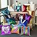 URSKYTOUS Reversible Sequin Pillow Case Decorative Mermaid Pillow Cover Color Changing Cushion Throw Pillowcase 16” x 16”,Purple and Silver