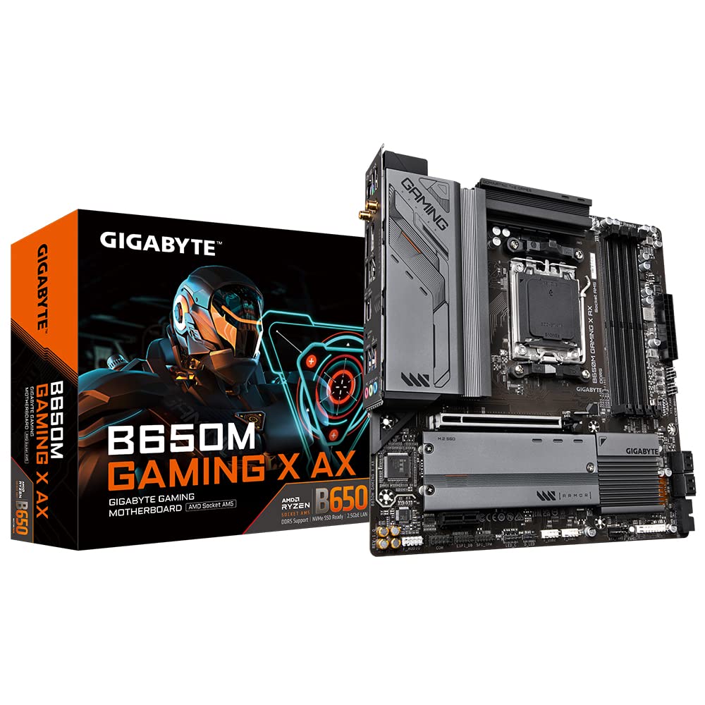 Gigabyte B650M GAMING X AX - Supports AMD AM5 CPUs, 6+2+1 Phases Digital VRM, up to 8000MHz DDR5 (OC), 2xPCIe 4.0 M.2, Wi-Fi 6E, 2.5GbE LAN, USB 3.2 Gen 2 — image 1