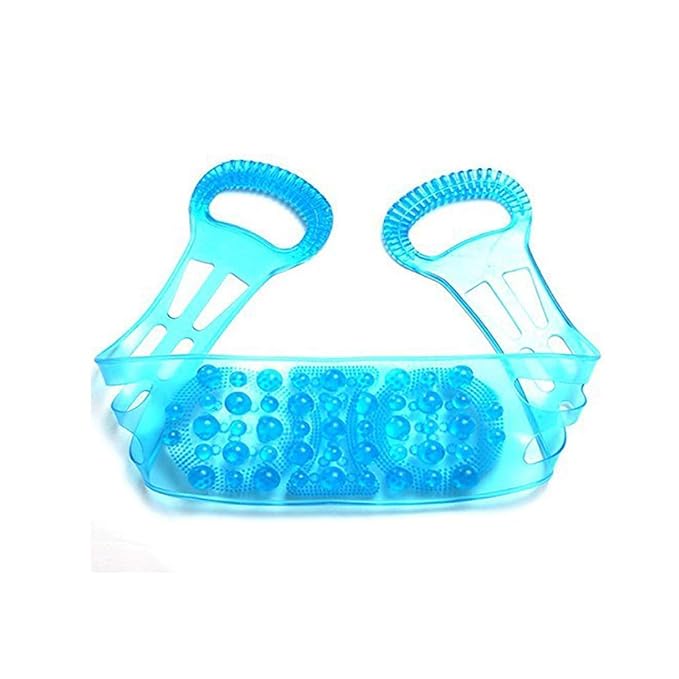 EverBest Dual Sided Back Scrubber Rubbing Bath Foot/Sole Cleaner Shower Bath and Massager Belt (Blue)