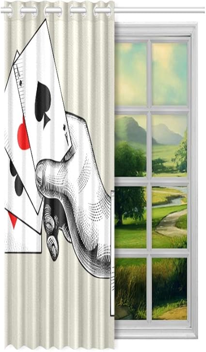 Generies Cortinas de Ventana para baño Tarjetas de póker de