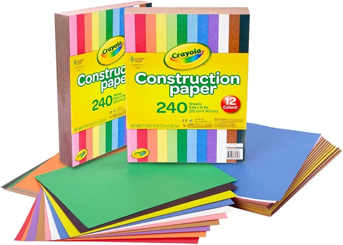Crayola Construction Paper Bulk Pack (480 Sheets) – 10 Assorted Colors, 9x12, Classroom Arts & Crafts Supplies for Kids, Art Paper for School Projects