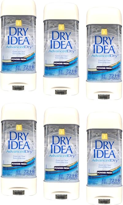 Dry Idea Advanced Clear Gel Anti-Perspirant Deodorant Powder Fresh 3oz Pack of 6