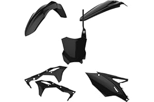Polisport Full Plastic Kit for Kawasaki KX 250F (2017-20) OEM Quality Restyling Kit with Superior Fit, Flexibility, and Durability (Black)