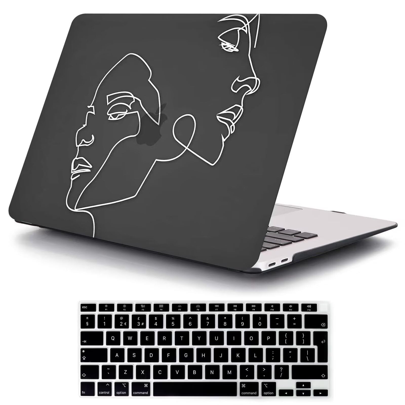 MOKASE Case Compatible with MacBook Pro 16 inch 2024-2021 M4 M3 M2 M1 Pro/Max A3403 A3186 A2991 A2780 A2485, Rubberized Protective Plastic Hard Shell Laptop Cover & Keyboard Cover, Face