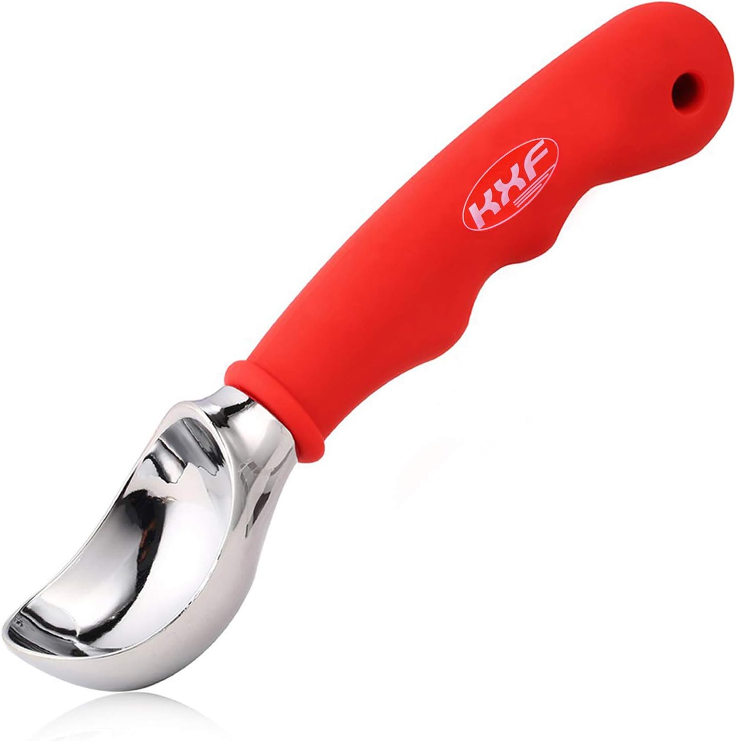 KXF Stainless Steel Ice Cream Scoop with Non-Slip Rubber Grip Heavy Duty Ice Cream Spoon Sturdy Icecream Scooper Cookie Fruit Scoop for Cookie Dough Mash Potatoes