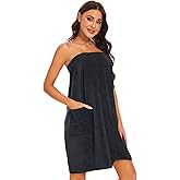 Kniffi Shower Wrap Robe for Women Bath Body Towel Wrap Spa Soft bathrobe with Adjustable Snap Closure