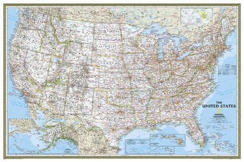 National Geographic: United States Classic Wall Map - Laminated (Poster ...