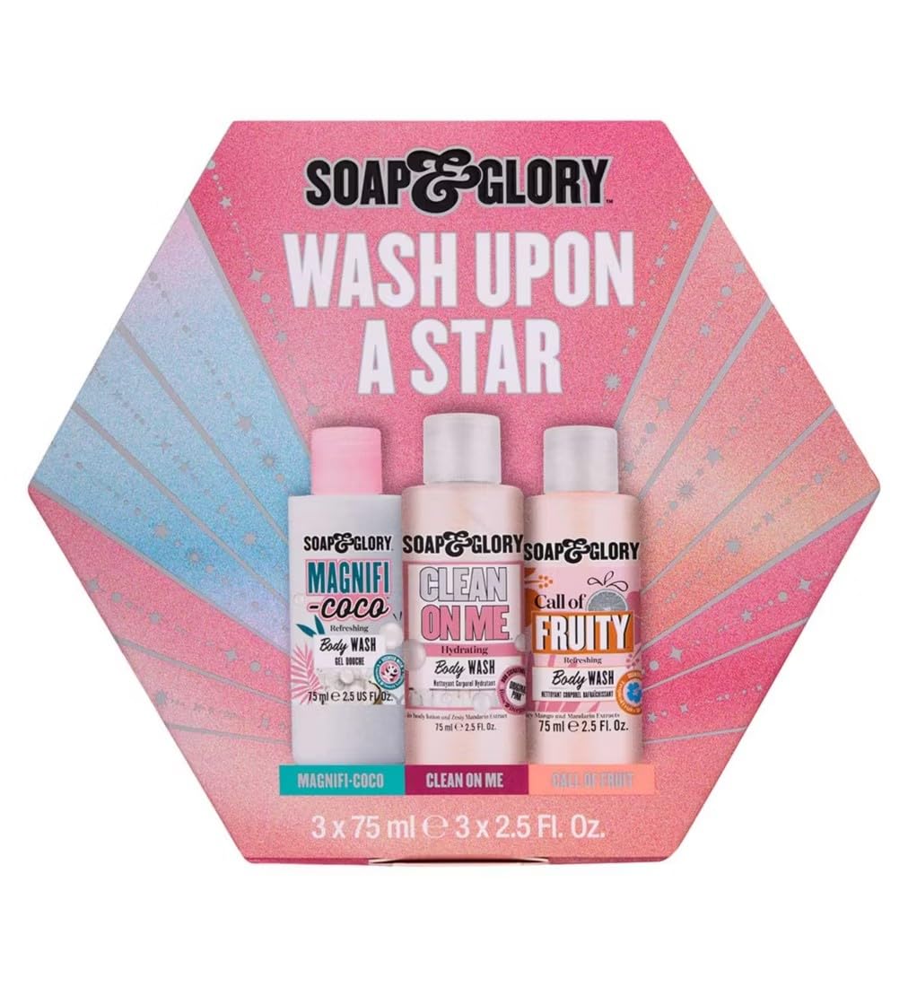 NEW Soap Glory Wash Upon A Star 3-Piece Body Wash Set, Floral, Exotic, and Tropical Scents | RENOWNED brand | LIMITED TIME | Gift Set | VERSATILE COLLECTION |