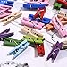 eBoot 100 Pieces 1 Inch Mini Colored Wooden Photo Paper Peg Pin Clothespin Craft Clips