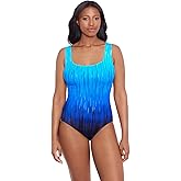 Longitude Plus Women's Swimwear Double X-Back Tank Soft Cup One Piece Swimsuit