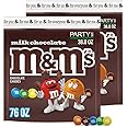 M&M'S Milk Chocolate Candy, Party Size, 38 oz Bag (Pack of 2)