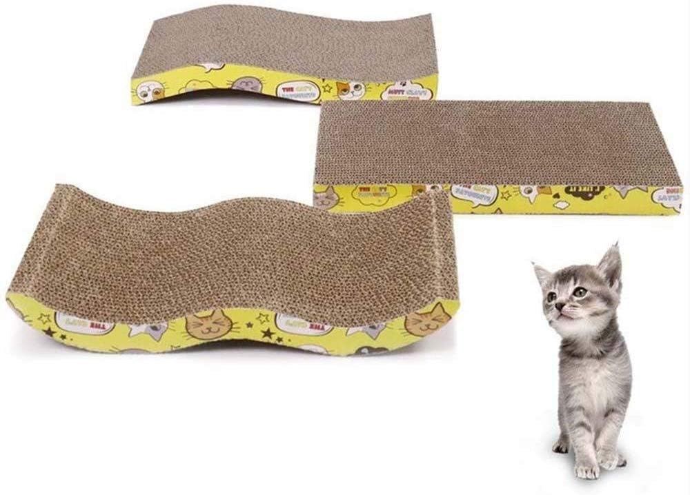 WOWOGA 3 Shape Cat Scratch Cat Toy Large Double-Sided Durable Pet Scratch Pad Mattress Cat Toy Claw Holder