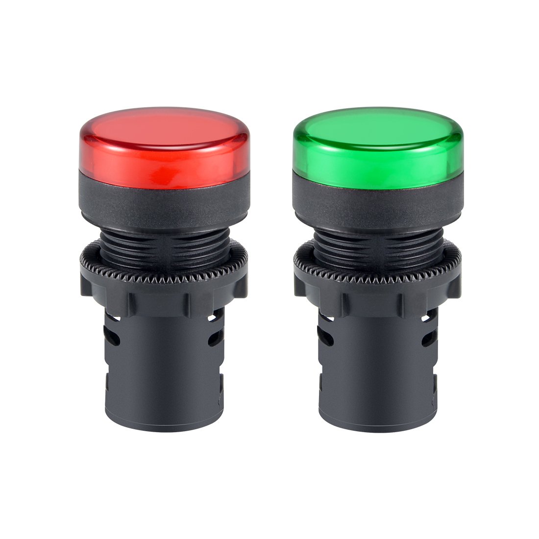 sourcing map 2Pcs Red Green Indicator Light AC 380V, 22mm Panel Mount, for Electrical Control Panel, HVAC, DIY Projects