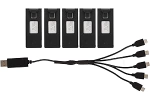 5 Pcs RC Drone Battery Replacement, 3.7V 1800mAh Li Ion Battery for E88 E88PRO LsE525 E525 PRO