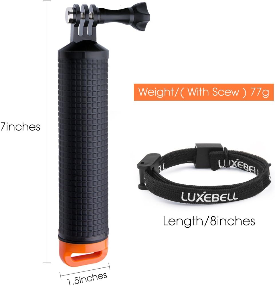 Luxebell Waterproof Floating Hand Grip, Pole Mount for Gopro Hero 8 7 6 5 Max Session 4 3+, Handle Mount Accessories for AKASO EK7000 V50 Pro Brave 4 Dragon Crosstour Campark DJI OSMO Action Camera : Camera & Photo