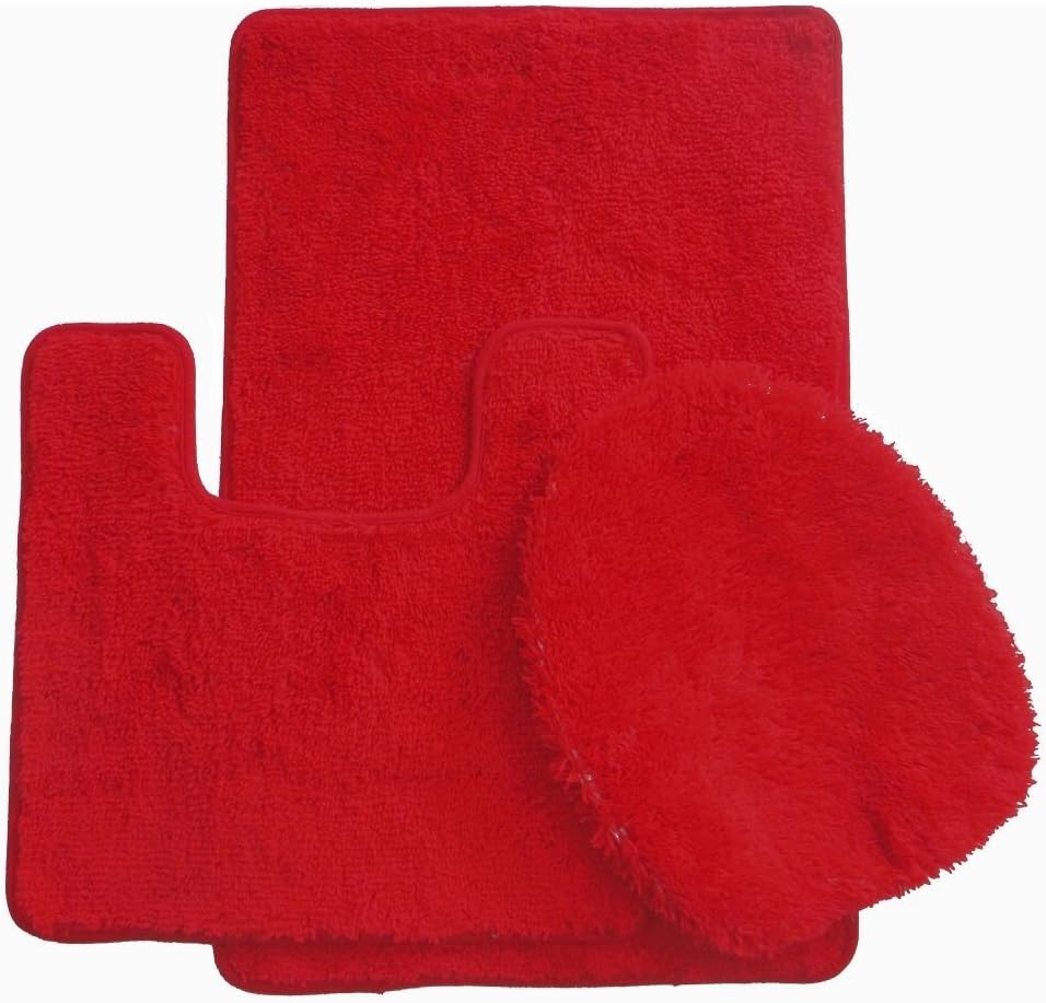 Amazon Com Daniel S Bath Daniel S Bath Beyond 3 Piece Solid Luxury Bath Mat Red 3 Count Home Kitchen