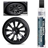 Matte Black Rim Touch Up Paint for Tesla Model Y 20" Induction Wheel, Rim Scratch Repair Wheel Paint Curb Rash Paint Pen (Mat