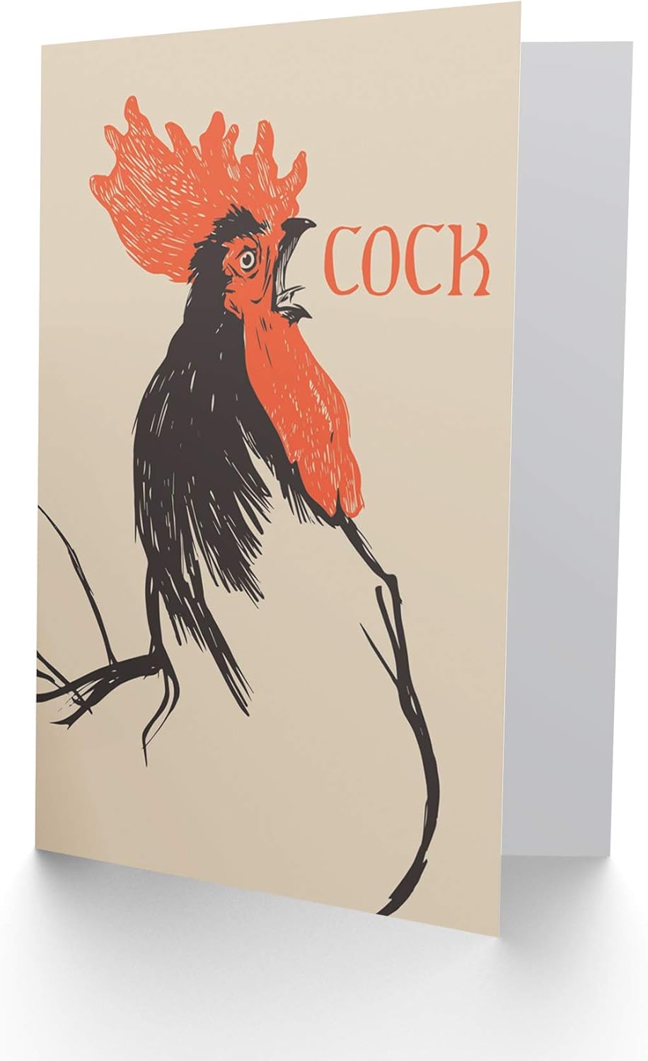 Wee Blue Coo Cock Rooster Adult Cheeky Fun Birthday Art Gift Sealed Greeting Card Plus Envelope Blank inside - Image 3