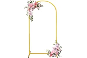 Fivenl Arch Backdrop Stand 6FT Balloon Arch Stand Stable Gold Wedding Arch Frame Metal Arch Backdrop Stand for Wedding Ceremony Birthday Party Bridal Baby Shower Banquet Decoration