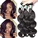 MSBEAUTY Hair 10A Brazilian Hair Body Wave 3 Bundles 10 12 14 inch Unprocessed Virgin Human Hair Bundles For Black woman Natural Color Tangle-free