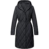 Bellivera Women Lightweight Coat Short Quilted Puffer Long Sleeve Belted Jacket Pockets