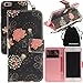 DRUnKQUEEn iPhone 6s Case, iPhone 6 Case, Wallet Purse Type Leather Credit Cards Case with Cellphone Holder Flip Cover for Apple iPhone6s iPhone6 - Hand Strap Included
