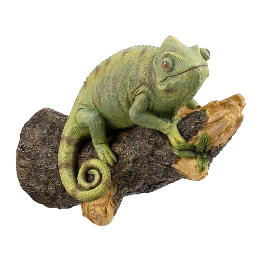 Artibetter Chameleon Ornament Garden Figurines Green Frog Figurine Animals Garden Ornaments Realistic Lizard Statue Green Figurine Decorations Lizard Figurine Wild Resin Outdoor Child Gecko