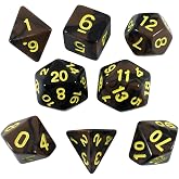Paladin Roleplaying Black and Brown Dice - RPG DND Set - 'Werewolf'