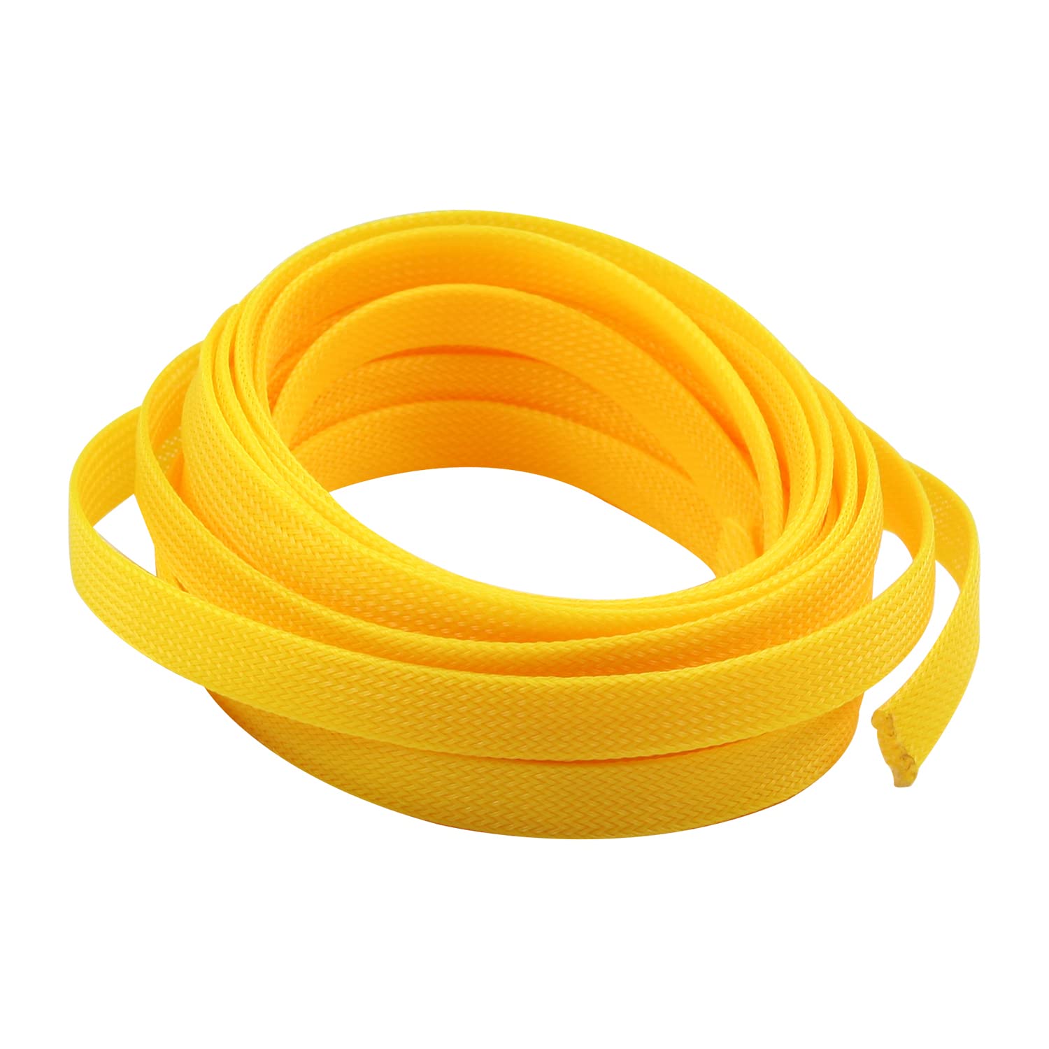 Othmro 1pc Cable Sleeve, Braided Tidy Cover, Wire Hider, 5m Organizers Tidy For TV/PC USB, Yellow (Width:12mm)