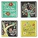 Christian Art Gifts Retro Floral Refrigerator Magnets | Love Grows w/Bible Verses | Love Grows Collection Inspirational Fridge Magnet Set/4
