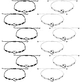 Larrel 12PCS Soccer Bracelets, Adjustable Sports Bracelets, Soccer Charm Bracelet, Inspirational Football Bracelet for Men, Women, Teen, Adults, Team Spirit Gifts, Football Lovers and Players