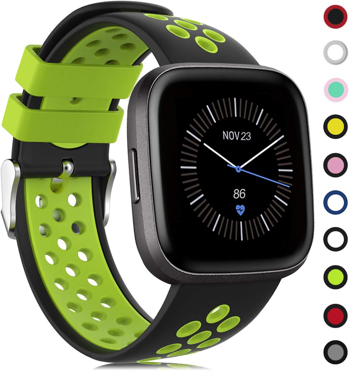 Unodrm Strap Compatible for Fitbit Versa Strap/Versa Lite/Versa 2 Strap Women Men, Silicone Replacement Wristband Compatible for Fitbit Versa/Versa 2/ Versa Lite/Versa SE Smartwatch (No Watch)