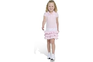 adidas Girls Short Sleeve Active Polo Ruffle Dress